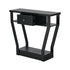 Console Table – Angled Legs, 3‑Tier Design, Drawer, Black