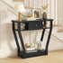 Console Table – Angled Legs, 3‑Tier Design, Drawer, Black