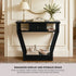 Console Table – Angled Legs, 3‑Tier Design, Drawer, Black