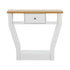 Console Table – Angled Legs, 3‑Tier Design, Drawer, White/Natural