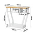 Console Table – Angled Legs, 3‑Tier Design, Drawer, White/Natural