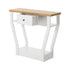 Console Table – Angled Legs, 3‑Tier Design, Drawer, White/Natural
