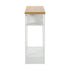Console Table – Angled Legs, 3‑Tier Design, Drawer, White/Natural