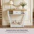 Console Table – Angled Legs, 3‑Tier Design, Drawer, White/Natural