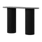 Oikiture Console Table Oval Hallway Desk Black
