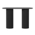 Oikiture Console Table Oval Hallway Desk Black