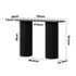 Oikiture Console Table Oval Hallway Desk Black