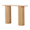 Oikiture Console Table Oval Hallway Desk Natural