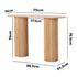 Oikiture Console Table Oval Hallway Desk Natural