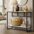 Console Table Hallway Marble Effect Metal Table Display WH&BK