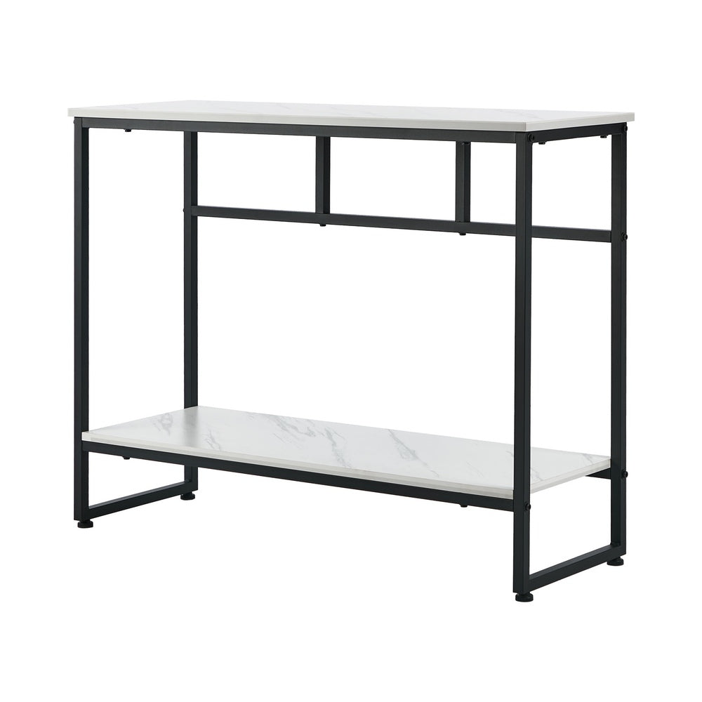 Console Table Hallway Marble Effect Metal Table Display WH&BK