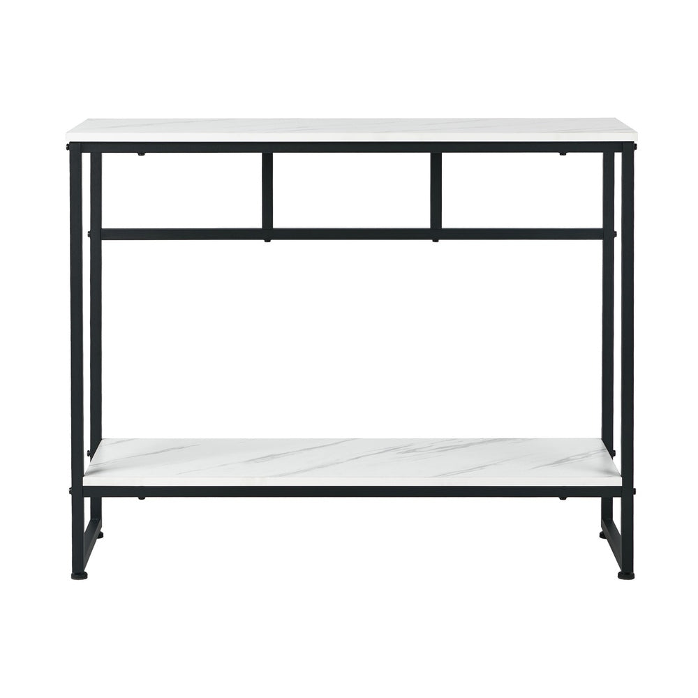 Console Table Hallway Marble Effect Metal Table Display WH&BK