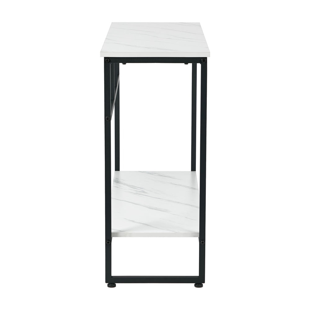 Console Table Hallway Marble Effect Metal Table Display WH&BK