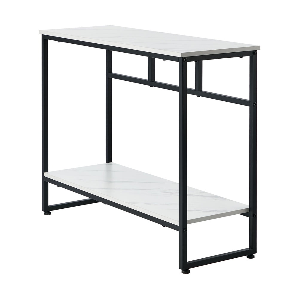 Console Table Hallway Marble Effect Metal Table Display WH&BK