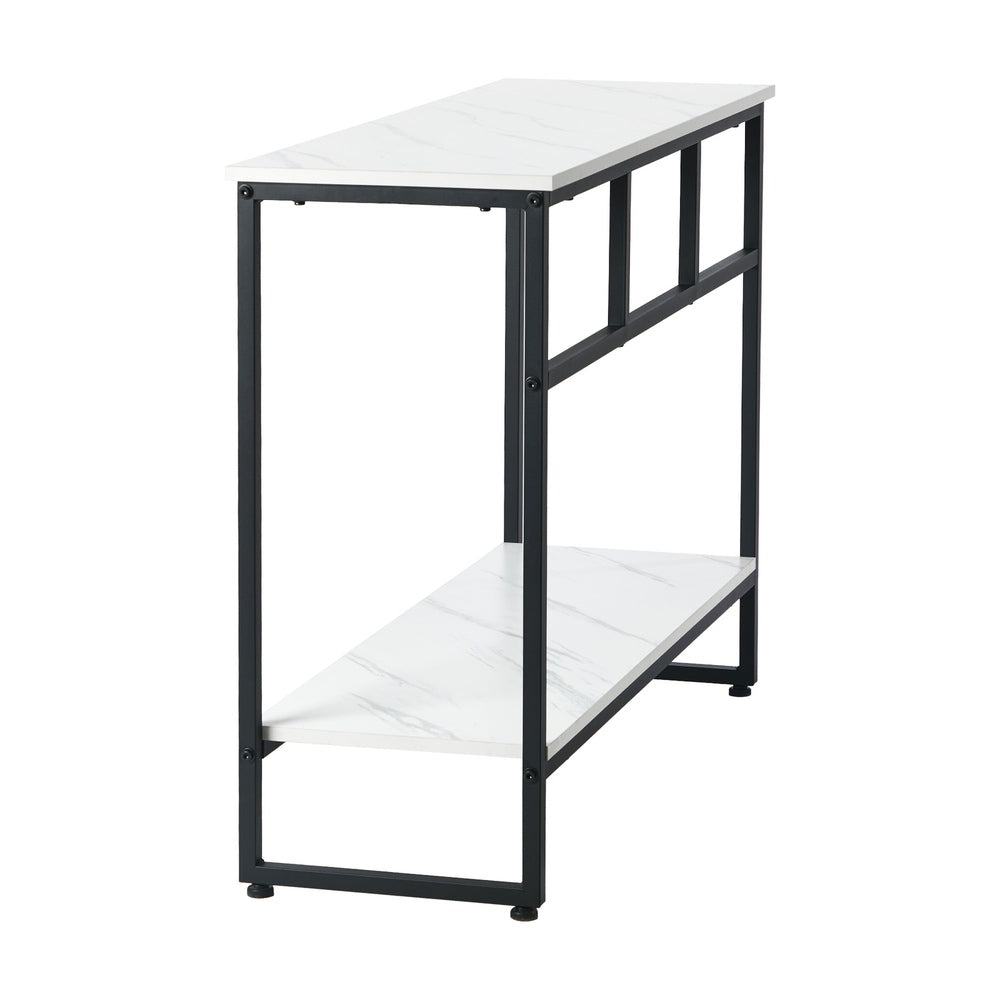 Console Table Hallway Marble Effect Metal Table Display WH&BK