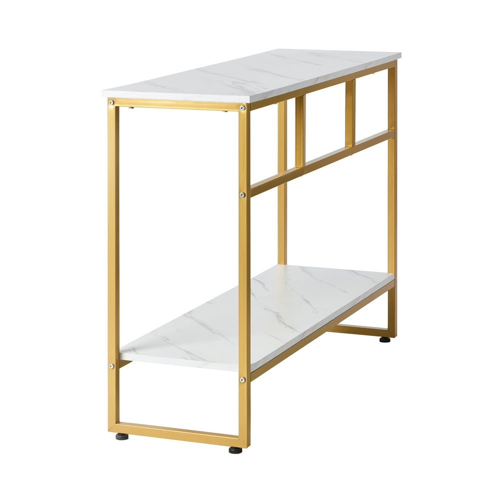 Console Table Hallway Marble Effect Metal Table Display WH&GD