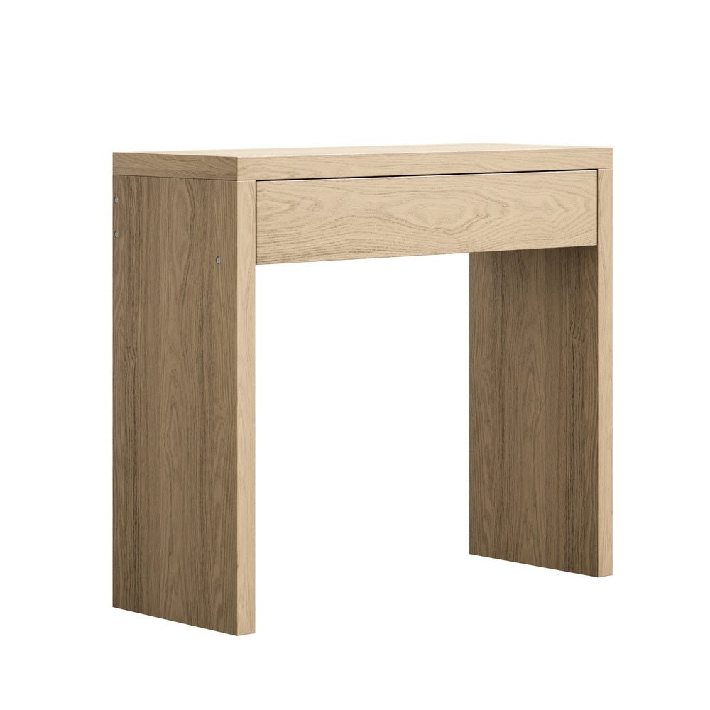 Oikiture Console Table Wood with Drawer Natural