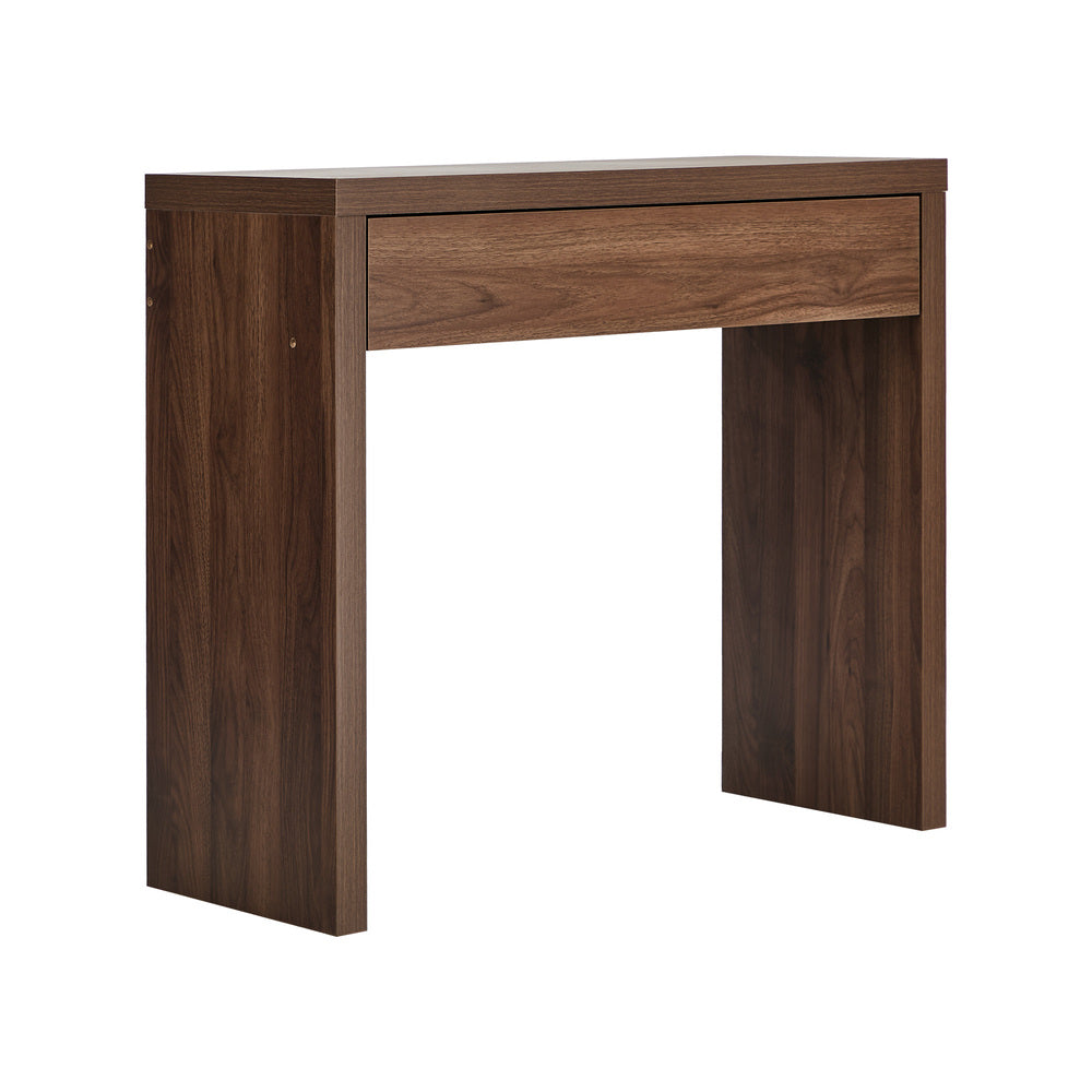 Console Table Wood Sofa Table with Drawer Walnut