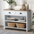 Oikiture Console Table Wood with 2 Drawers