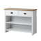 Oikiture Console Table Wood with 2 Drawers