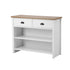 Oikiture Console Table Wood with 2 Drawers