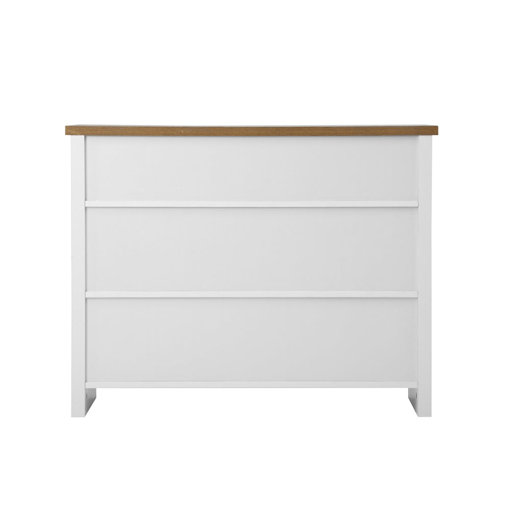 Oikiture Console Table Wood with 2 Drawers
