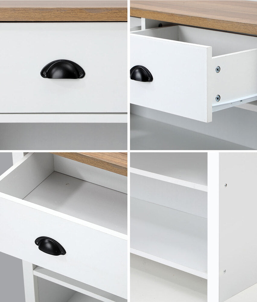 Oikiture Console Table Wood with 2 Drawers