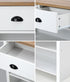 Oikiture Console Table Wood with 2 Drawers