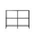 Oikiture Console Table Tempered Glass 3 Shelves Black