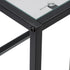 Oikiture Console Table Tempered Glass 3 Shelves Black