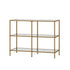 Oikiture Console Table Tempered Glass 3 Shelves Gold