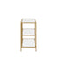 Oikiture Console Table Tempered Glass 3 Shelves Gold