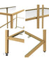 Oikiture Console Table Tempered Glass 3 Shelves Gold