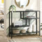 Oikiture Console Table Black Tempered Glass 4 Tier Storage Shelves