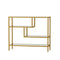 Oikiture Console Table Tempered Glass 4 Shelves Gold