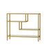 Oikiture Console Table Tempered Glass 4 Shelves Gold