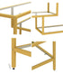 Oikiture Console Table Tempered Glass 4 Shelves Gold