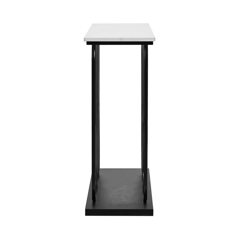 Console Table Faux Marble Effect Entry Hallway Display Black