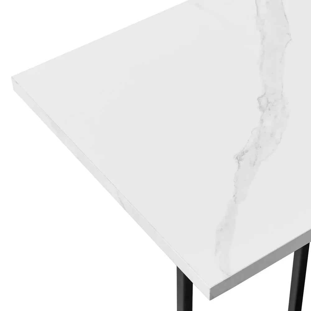 Console Table Faux Marble Effect Entry Hallway Display Black