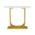 Console Table Hallway Desk Marble Effect Tabletop White&Gold