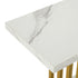 Console Table Hallway Desk Marble Effect Tabletop White&Gold