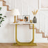 Console Table Hallway Desk Marble Effect Tabletop White&Gold