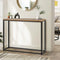 Oikiture Console Table Wooden Top Black Iron Frame Entryway Hall Table