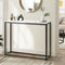 Oikiture Marble Look Console Table Black Iron Frame Entryway Hall Table