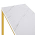 Console Table Marble-look Iron Gold&White
