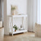 2 Tier Console Table White Wooden Entryway Hallway Storage Shelf