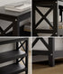 Oikiture 3-Tier Console Table X-Design Wooden Black