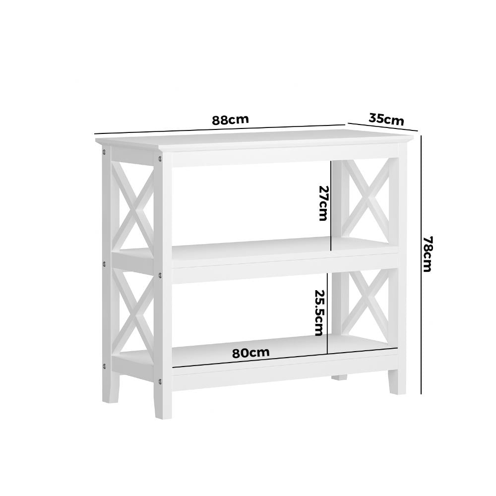 3-Tier Console Table X-Design Wooden White