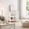 Oikiture 3 Tier Console Table White Wooden Entryway Hallway Storage Shelf