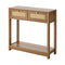 Oikiture Console Table 2 Drawer Hallway Display Shelf Oak